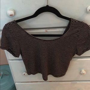 Brandy Melville Crop Striped Tee